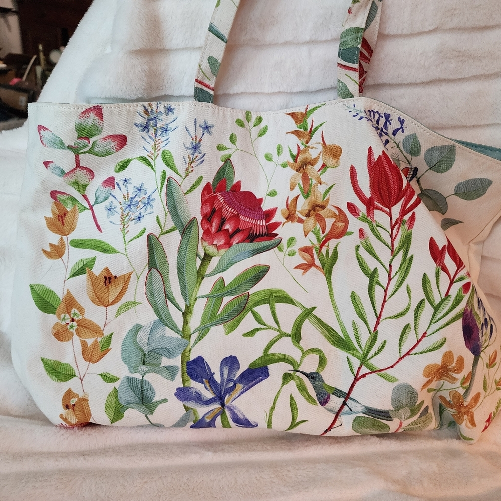 Estee Lauder Floral Canvas Tote Bag